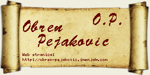 Obren Pejaković vizit kartica